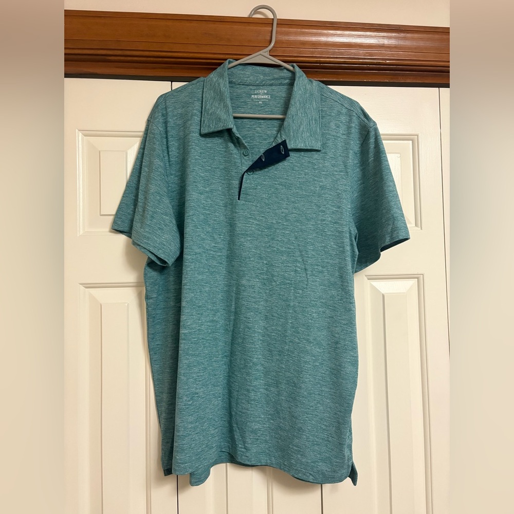 Jcrew Heather Blue Men’s Performance Polo